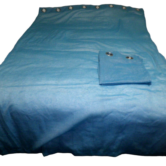 Turquoise Weave Sheer Curtains, 2 Panels @ 52"W x 84"L - Picture 10 of 10